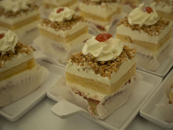 Close-up of cupcakes on plate