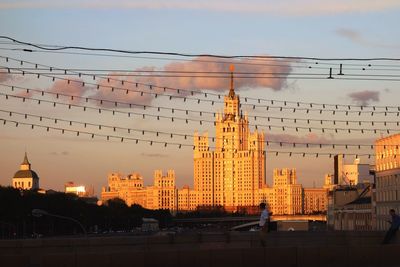 View of buildings at sunset