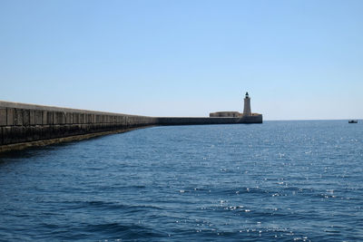 View of lighthouse in sea