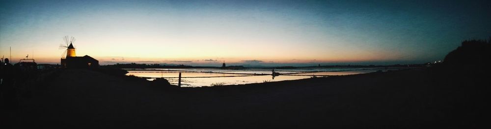 Scenic view of sea at sunset
