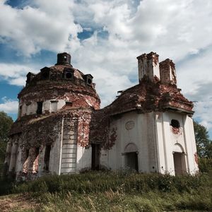 Low angle view of church against sky