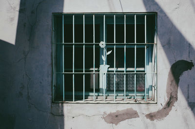 Closed window on wall of house