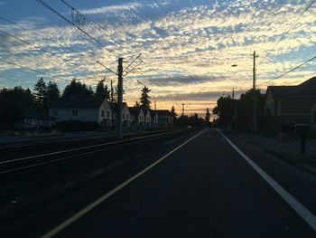 Railroad track at sunset