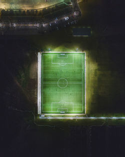 Aerial view of soccer field