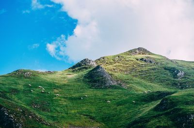 Low angle view of mountain against sky