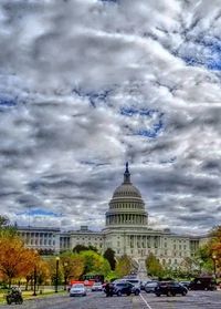 View of building against cloudy sky