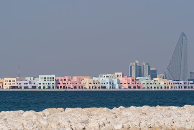 Beautiful view of mina district corniche doha, qatar.