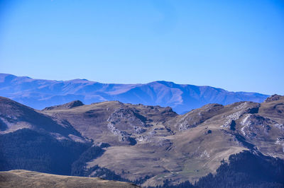 Scenic view of mountains against clear sky