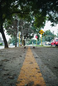 Road by trees