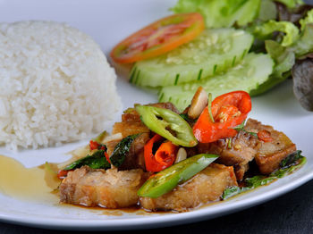 Close-up of food in plate