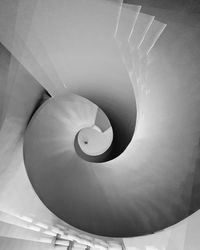 Low angle view of spiral staircase in building