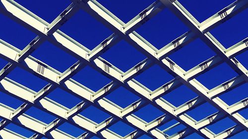 Full frame shot of a ceiling against a blue sky