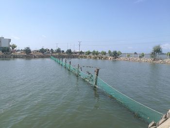 Scenic view of river against clear sky