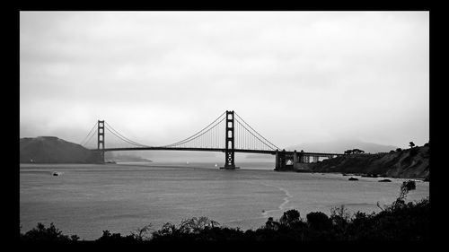 Suspension bridge over sea