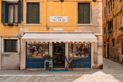 Small book bindery shop on campo dei frari in venice, italy.