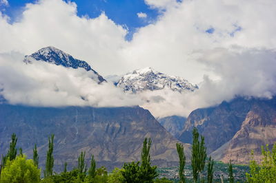 Scenic view of mountains against sky