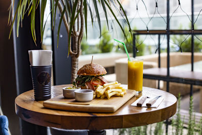 Potted plant on table