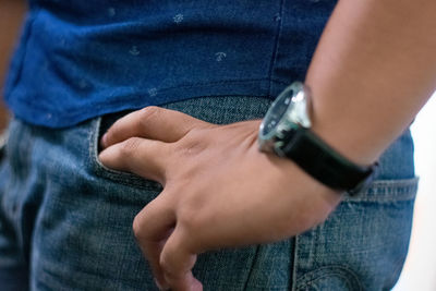 Close-up of hand holding hands