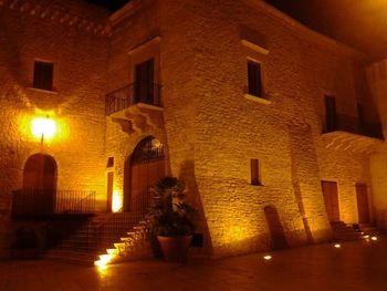 View of illuminated building at night