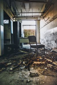 Interior of abandoned building