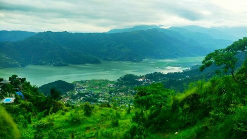Scenic view of mountains against sky