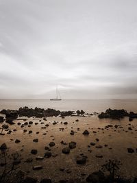 Scenic view of beach against sky