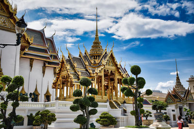 Panoramic view of temple building against sky