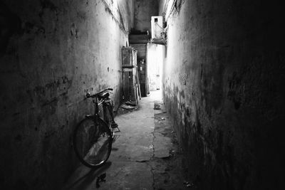 Narrow alley in old building