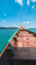 Scenic view of sea against blue sky