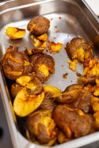 Close-up of meat on barbecue grill