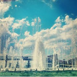 Fountain against sky