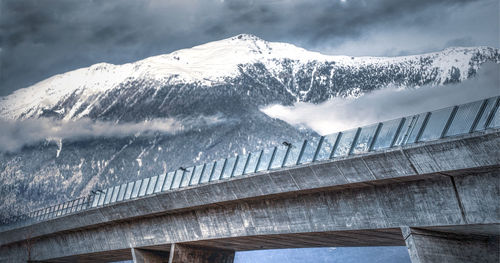 Snow covered mountain against sky