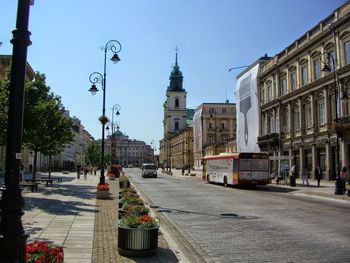 City street against clear sky