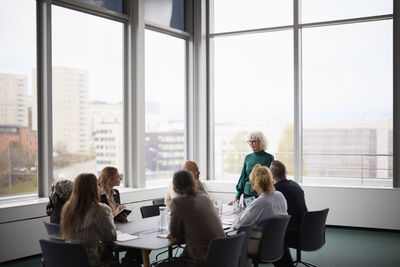 People talking during business meeting