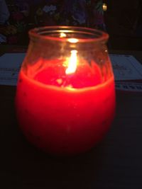 Close-up of red candle