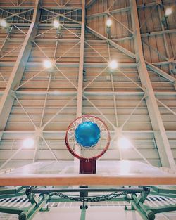 Low angle view of basketball hoop