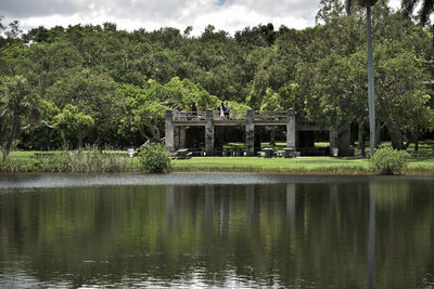 Scenic view of lake in forest