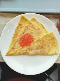 Close-up of breakfast on table