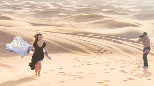 Woman on sand at beach