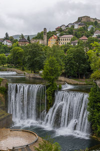 Scenic view of waterfall