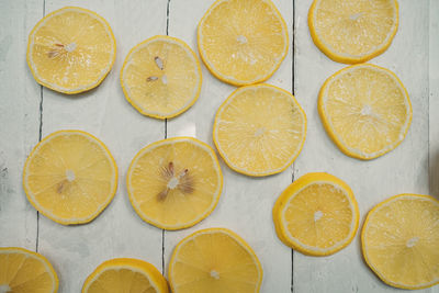 High angle view of orange fruits