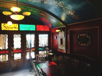 Interior of illuminated building
