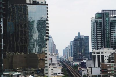 Cityscape against clear sky