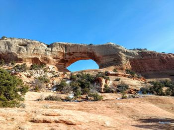 Rock formations on sunny day