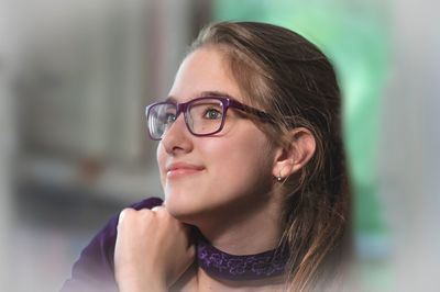 Close-up portrait of a young woman