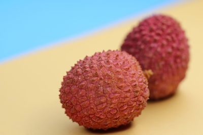 Close-up of strawberry on table