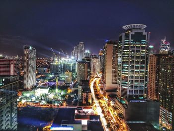 Illuminated city at night