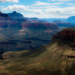 Scenic view of landscape and mountains against sky