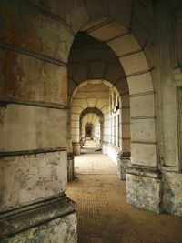 Empty corridor of old building