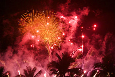Low angle view of firework display